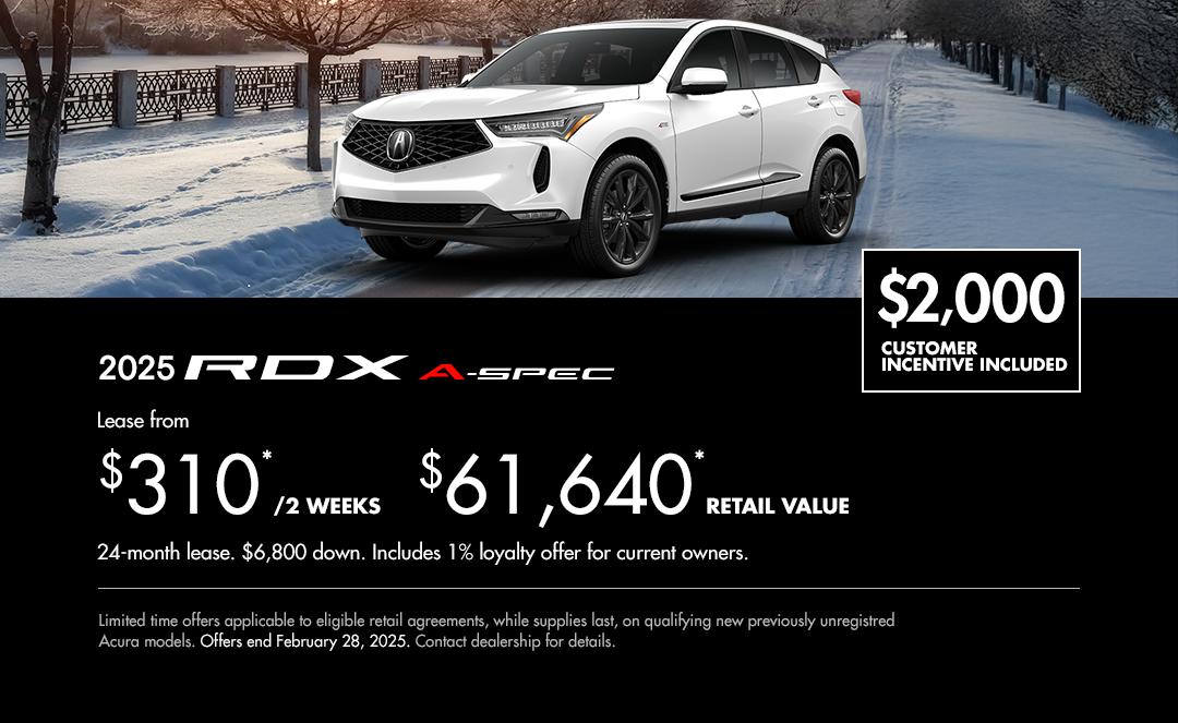 Bannière de Promotion Acura RDX 2025